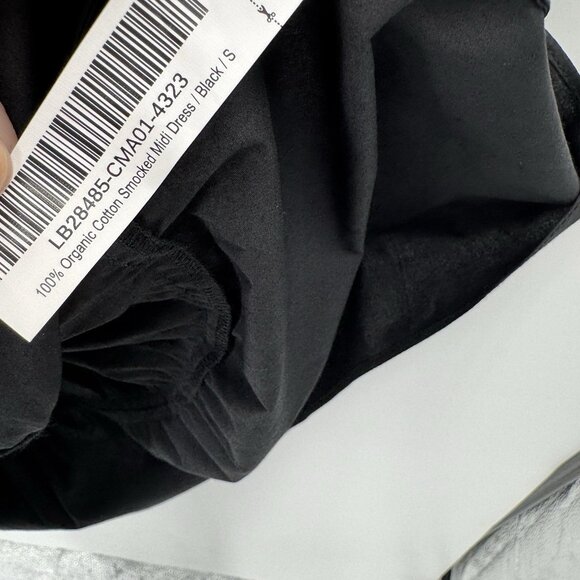 Quince Women's Organic Cotton Smocked Midi Dress sz S Black Sleeveless PO - Picture 5 of 7